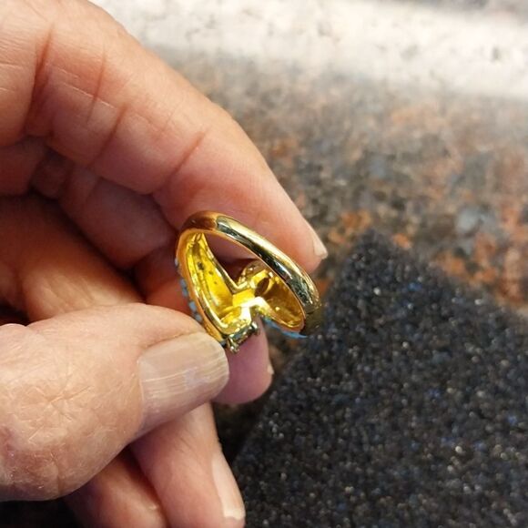 Turquoise and amythist Ring...Size 7. - Picture 3 of 7